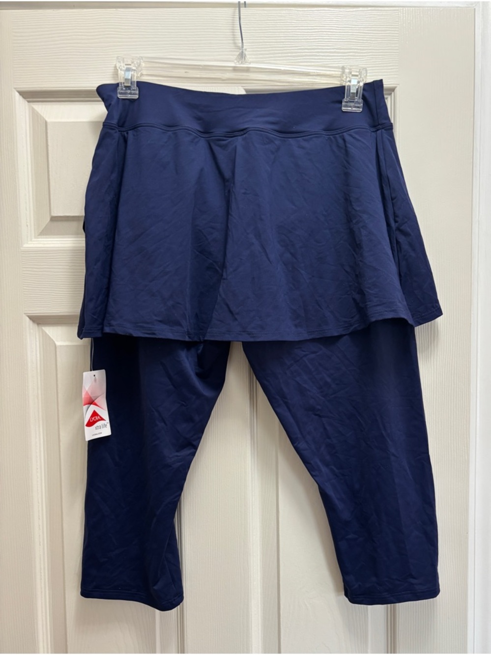 Lands’ End 1X Navy Skirted Swim Leggings NWT Capri Modest Tummy - Picture 4 of 7